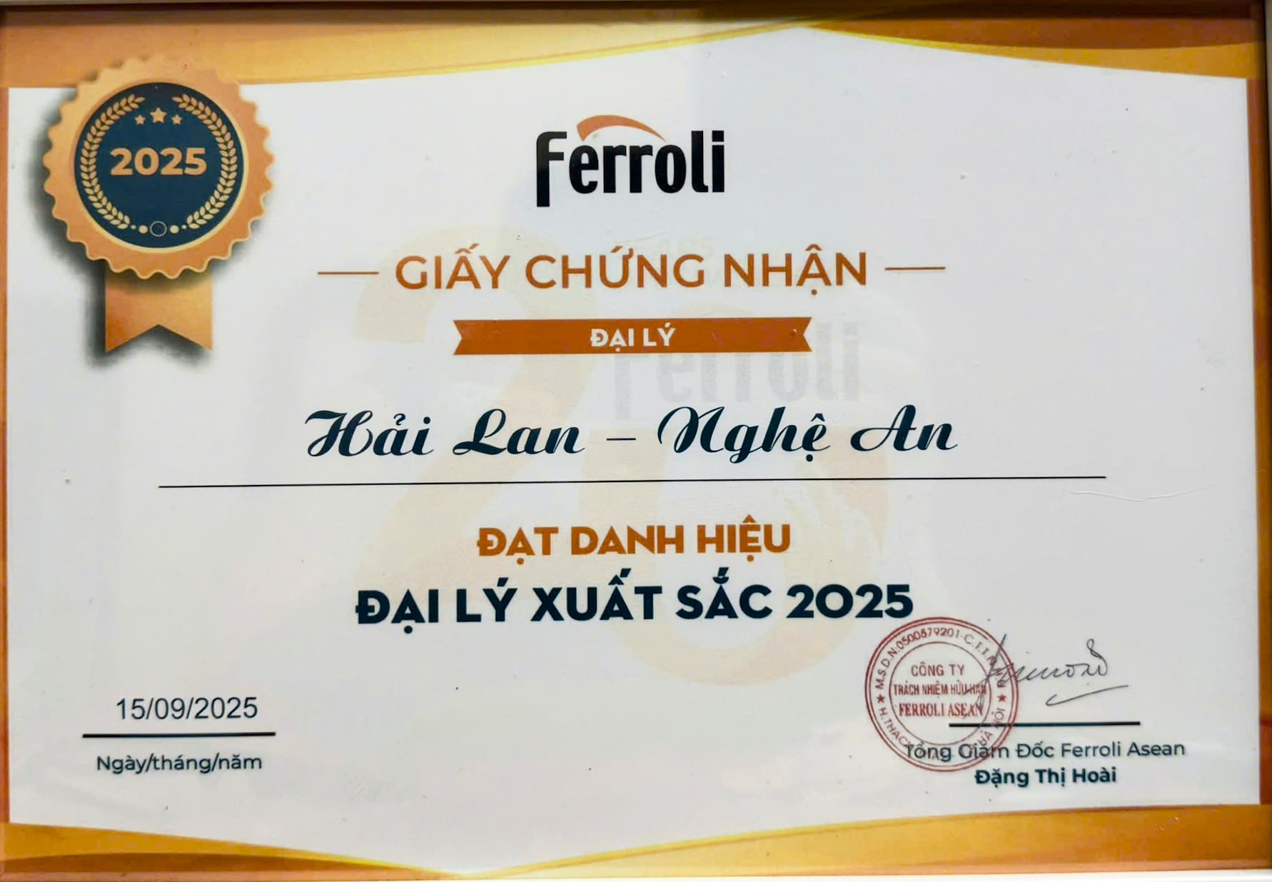PANASONIC - Bằng khen Đối tác Bán lẻ Chiến lược